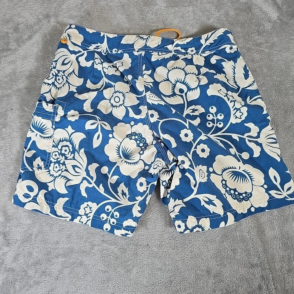 J Crew Shorts Mens 29‎ Blue Hawaiian Floral Factory 9